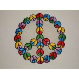   RAINBOW PEACE SIGNS Embroidered Patch 3 Dia. Arts, Crafts & Sewing
