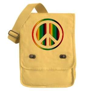   Messenger Field Bag Yellow Chromatic Peace Symbol 