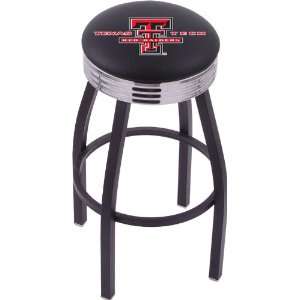 Texas Tech University Steel Stool with 2.5 Ribbed Ring Logo Seat and 