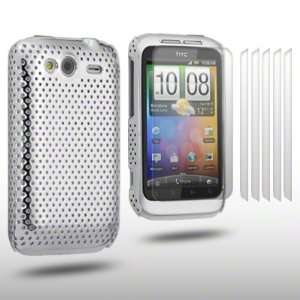   MESH CASE WITH 6 SCREEN PROTECTORS BY CELLAPOD CASES SILVER CHROME