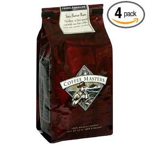   Flavored Coffee, Spice Butter Rum, Ground, 12 Ounce Bags (Pack of 4