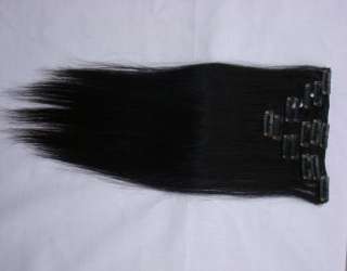 15 26 long straight remy human clip in hair extension 7pcs full head 
