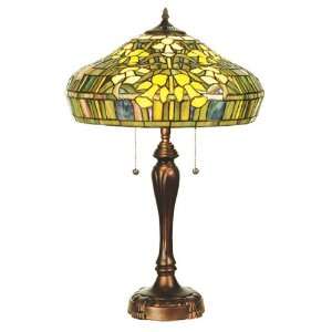 Meyda Tiffany 50815 Jonquil   Two Light Table Lamp, Mahogany Bronze 
