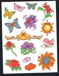 15   different Temporary Tattoo   Large size sheet NEW  