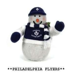   of 2 NHL Philadelphia Flyers Fiber Optic Snowman Christmas Decorations