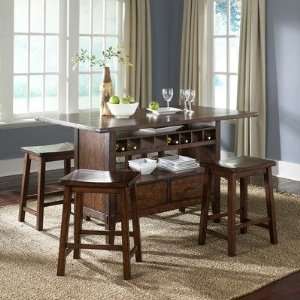   Formal Center Island Dining Table in Bistro Brown Furniture & Decor