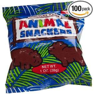 Basils Animal Snackers, Chocolate Flavor, 1 Ounce Packages (Pack of 