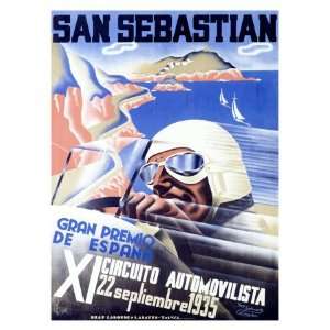  San Sebastian, XI Circuito Automovilista Giclee Poster 
