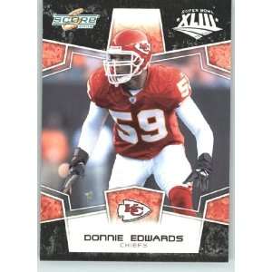  Super Bowl XLIII Black Border # 155 Donnie Edwards   Kansas City 