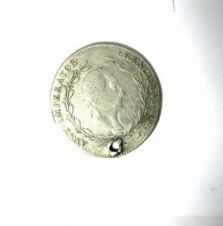 AUSTRIAN 20 KREUZER FRANCIS II 1830 SILVER COIN *  