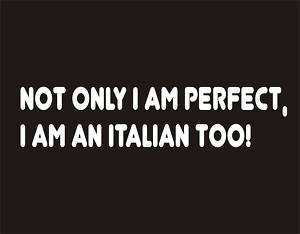 AM PERFECT I AM AN ITALIAN Funny T Shirt Adult Humor  