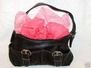 Black Pocketbook With 2 Pockets in Front and Sides  