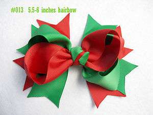 12 baby girl christmas boutique hair bows for crochet headbands 5.5 