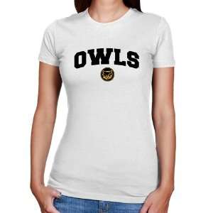   State Owls Ladies White Logo Arch Slim Fit T shirt 