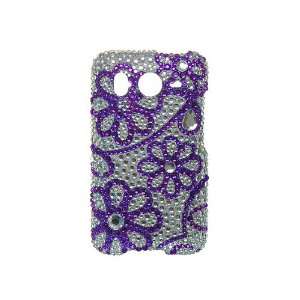  HTC Inspire 4G Full Diamond Purple Flower Network Lace 