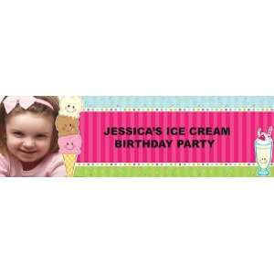  Ice Cream Sprinkles Personalized Photo Banner Large 30 x 