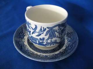 Churchill Cup and Saucer Blue Willow  
