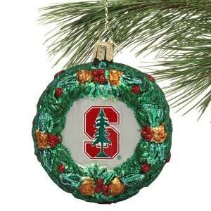  NCAA Stanford Cardinal Glass Wreath Ornament