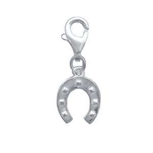  Sterling Silver Horse Shoe Lucky Charm   Clip on Pendant Jewelry