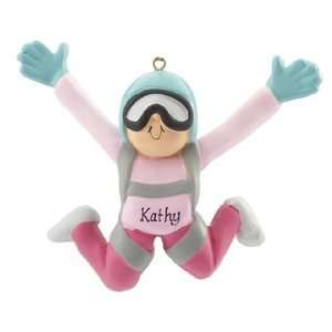  Personalized Skydiver Female Christmas Ornament