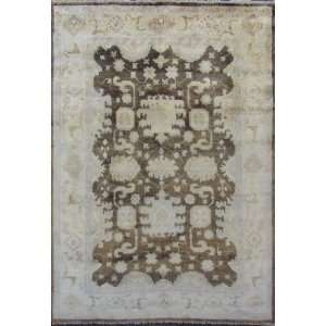 com Free Pad 6 x 9 Brown Hand Knotted Turkish Oushak Wool Area Rug 