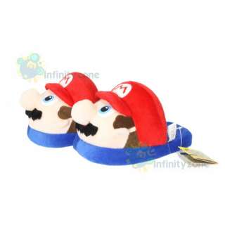 Super Mario Bros Anime Kids Plush Slipper Slippers Red  