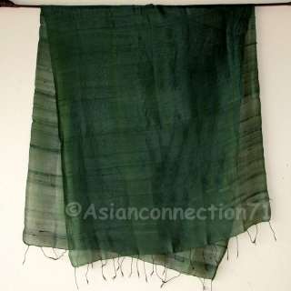 beautiful new large handwoven hand dyed raw silk fabric scarf from 