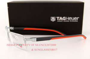   New TAG Heuer Eyeglasses Frames AUTOMATIC 0822 009 SILVER/GRAY for Men