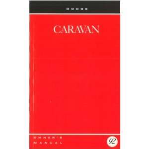  1992 DODGE CARAVAN MINIVAN Owners Manual User Guide 