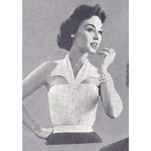 Vintage Knitting PATTERN to make   Collar Tube Top Blouse Shell. NOT a 