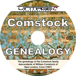 COMSTOCK Family Name {1907} Tree History Genealogy Biography   Book on 
