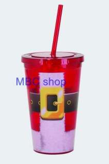   Holiday Theme Double Wall Insulated Clear Acrylic Tumblers Twist Cover