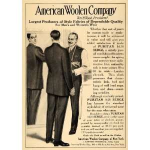  1912 Ad American Woolen Fabric Ayer Puritan Serge Suit 