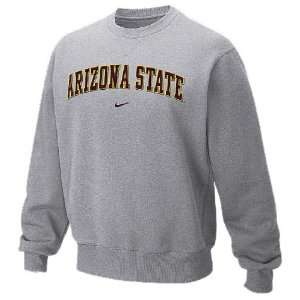   Grey Classic College Crew Fleece Sweatshirt
