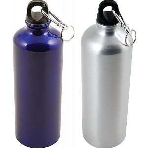  Set of Two 25oz Aluminum Bottles   One Blue, One Silver 