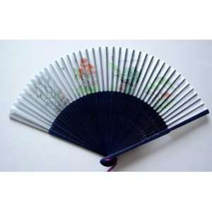  Chinese Art Painting Silk Bamboo Fan Landscape 4 Season 