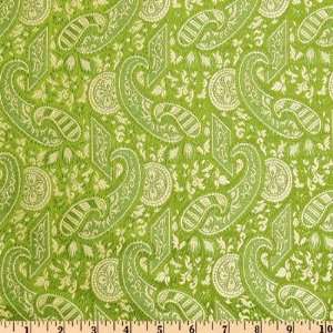  29 Wide Chinese Silk Brocade Paisley Green Fabric By The 