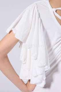 Sexy Lady Party Kimono Sleeve Backless Mini Dress White  