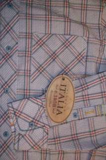 100% AUTHENTIC ITALIA RESERVED STOCK.BRAND NEW LONG SLEEVE PLAID SPORT 