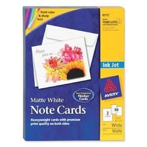  Printer Compatible Cards, 4 1/4 x 5 1/2, Two per Sheet, 60 