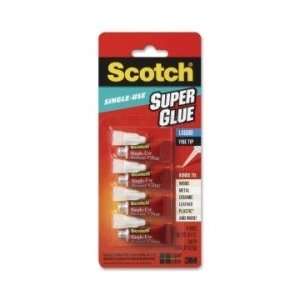  Scotch Single Use Super Glue Clear .5gm 4 Pk AD114 Pack Of 
