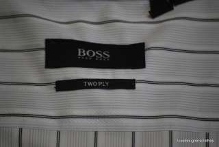 HUGO BOSS DRESS SHIRT LONG SLEEVES SZ 17.5 IN WHITE #441  