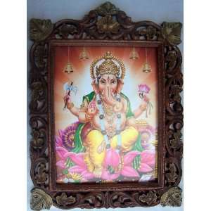 Lord of Ridhi Sidhi Ganpati Ganesha in lotus flower & giving blessings 