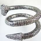 shining black crystal snake cuff bracelet