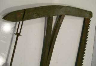 Antique Primitive Buck Saw with Original OLD Green Paint.