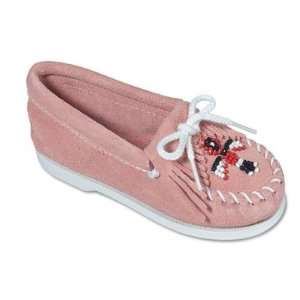    Minnetonka Moccasin 2162 Childrens Thunderbird in Pink Suede Baby