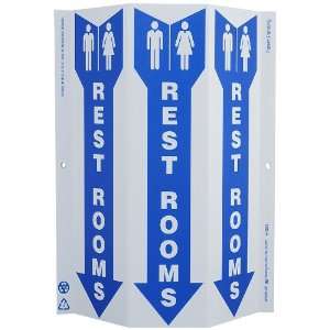 Zing Eco Safety Tri View Sign, RESTROOM, 9 Width x 12 Length x 3 