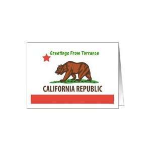  California   City of Torrance   Flag   Souvenir Card Card 