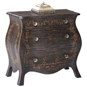  Hand Painted Floral Bombe Accent Chest