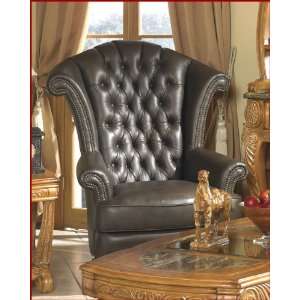  Aico Trevi Leather High Back Wing Chair AI 63936 BROWN 25 